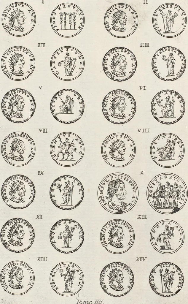 An illustration from I cesari in oro : raccolti nel Farnese museo, e pubblicati colle loro congrue interpretazioni, 1694, leaf 153