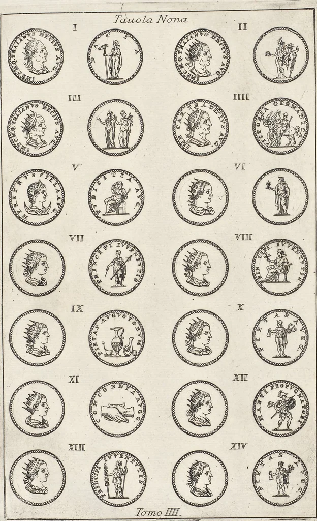 An illustration from I cesari in oro : raccolti nel Farnese museo, e pubblicati colle loro congrue interpretazioni, 1694, leaf 191