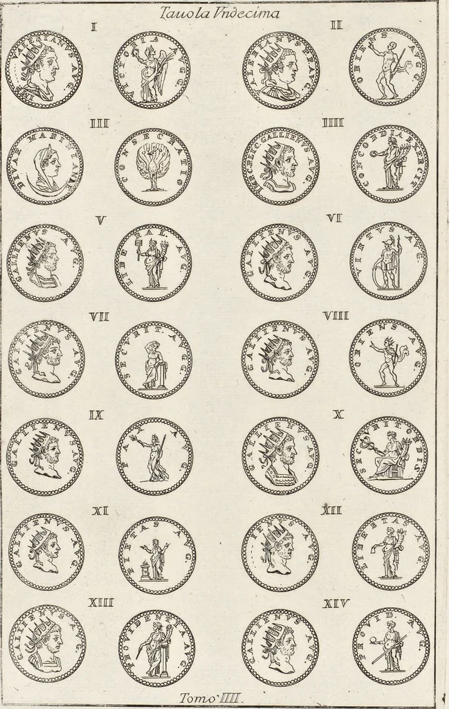 An illustration from I cesari in oro : raccolti nel Farnese museo, e pubblicati colle loro congrue interpretazioni, 1694, leaf 227