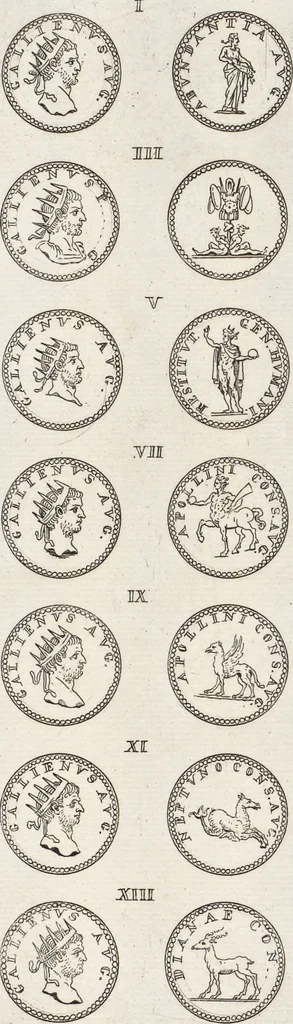 An illustration from I cesari in oro : raccolti nel Farnese museo, e pubblicati colle loro congrue interpretazioni, 1694, leaf 245