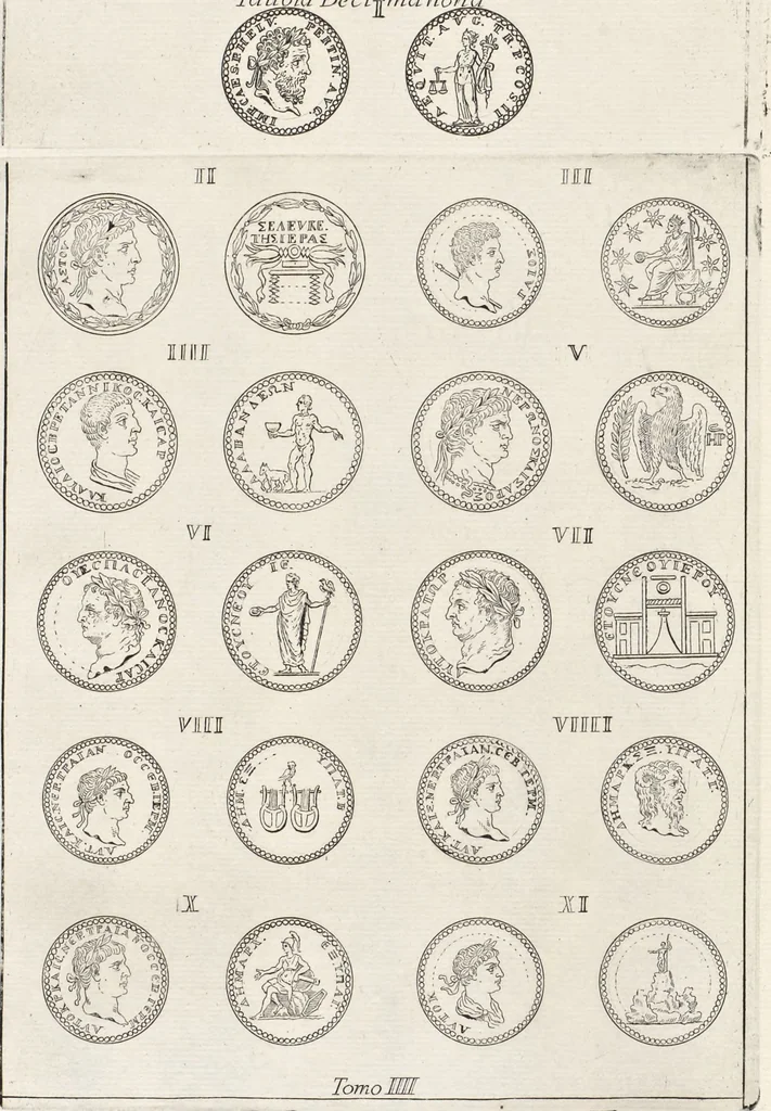 An illustration from I cesari in oro : raccolti nel Farnese museo, e pubblicati colle loro congrue interpretazioni, 1694, leaf 425
