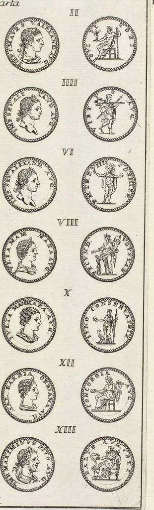 An illustration from I cesari in oro : raccolti nel Farnese museo, e pubblicati colle loro congrue interpretazioni, 1694, leaf 79