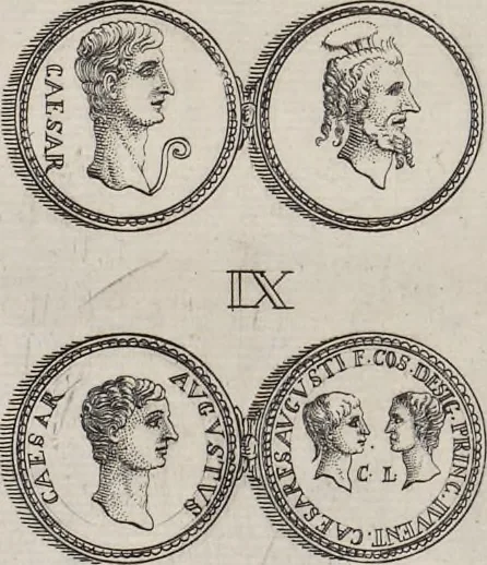 An illustration from I cesari in oro : raccolti nel Farnese museo, e pubblicati colle loro congrue interpretazioni, 1694, leaf 205