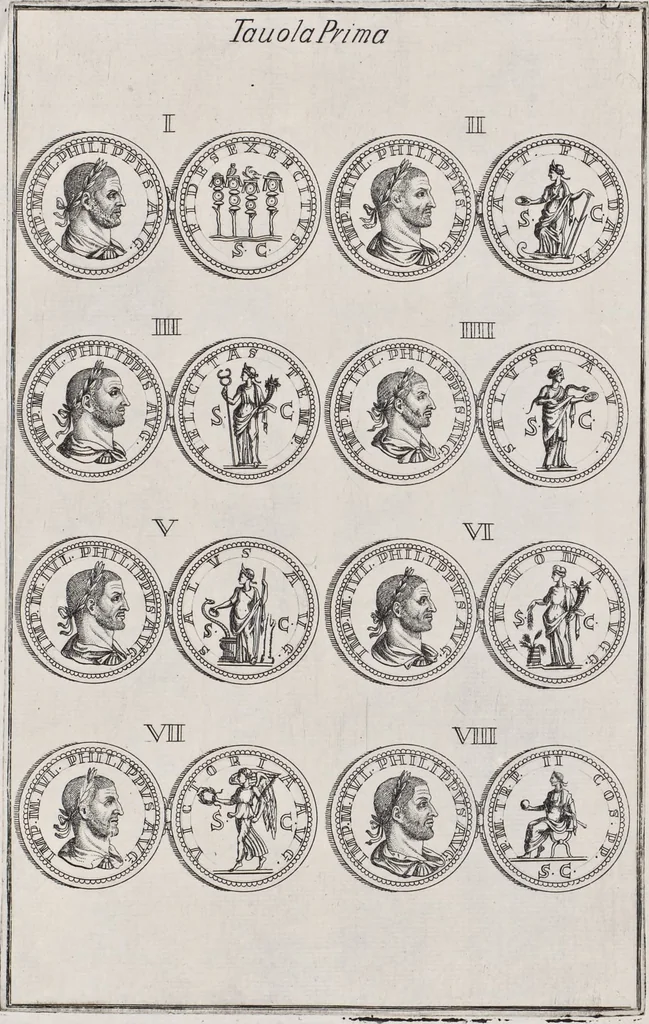 An illustration from I cesari in oro : raccolti nel Farnese museo, e pubblicati colle loro congrue interpretazioni, 1694, leaf 23