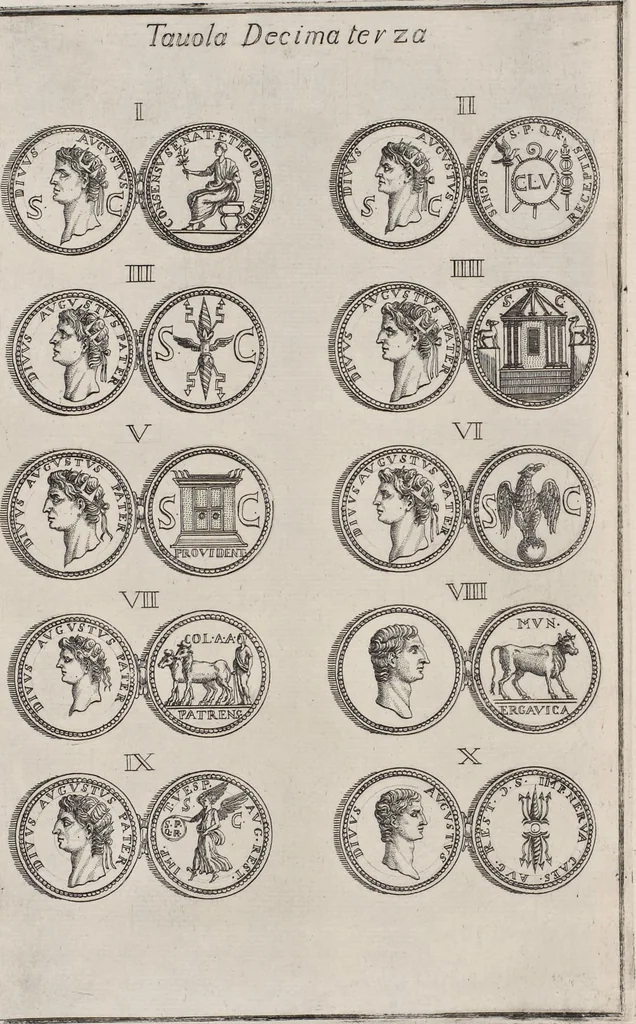 An illustration from I cesari in oro : raccolti nel Farnese museo, e pubblicati colle loro congrue interpretazioni, 1694, leaf 233