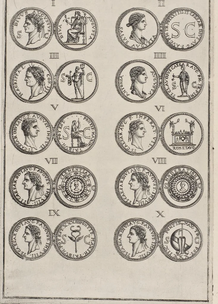 An illustration from I cesari in oro : raccolti nel Farnese museo, e pubblicati colle loro congrue interpretazioni, 1694, leaf 255