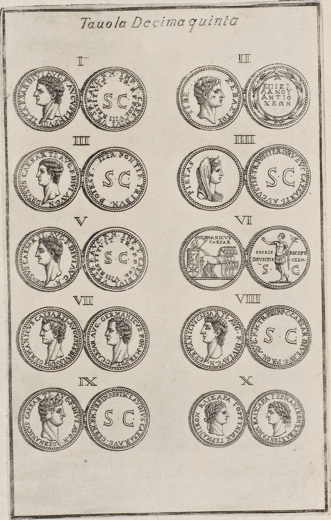 An illustration from I cesari in oro : raccolti nel Farnese museo, e pubblicati colle loro congrue interpretazioni, 1694, leaf 285