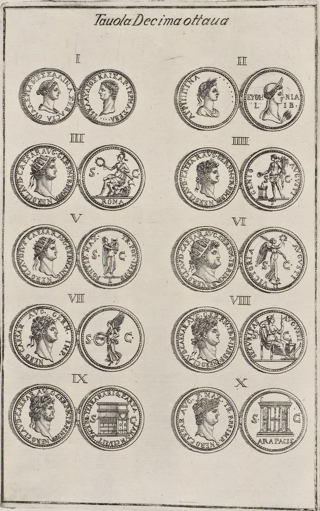 An illustration from I cesari in oro : raccolti nel Farnese museo, e pubblicati colle loro congrue interpretazioni, 1694, leaf 335