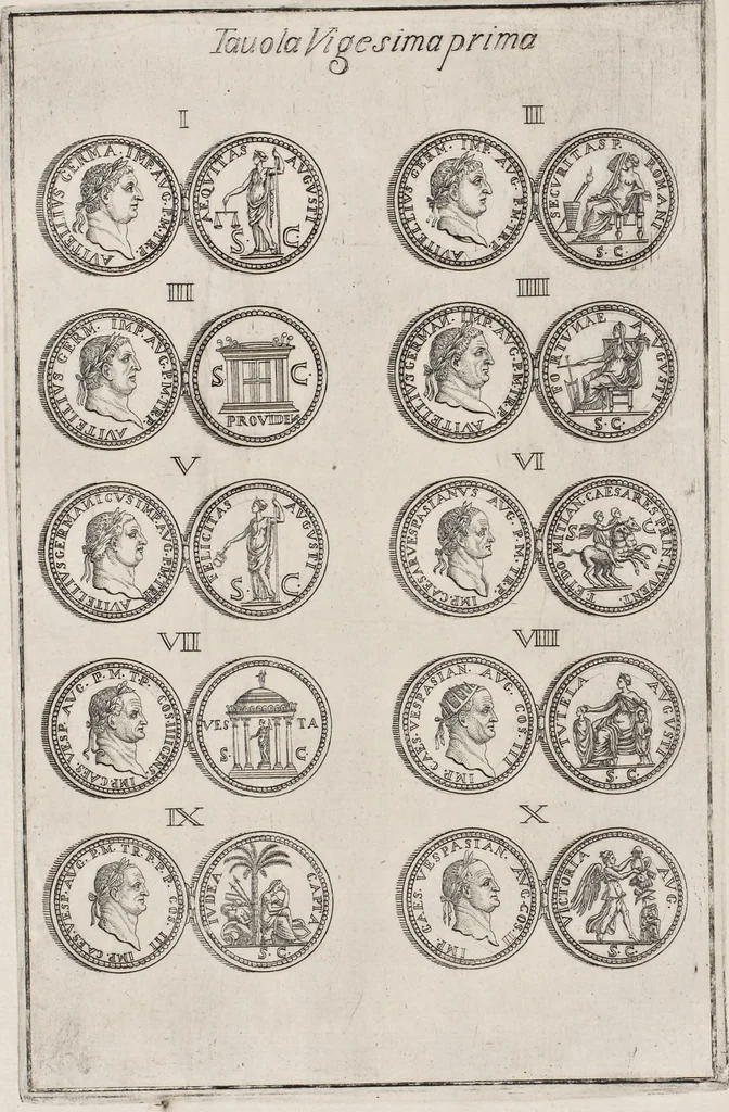 An illustration from I cesari in oro : raccolti nel Farnese museo, e pubblicati colle loro congrue interpretazioni, 1694, leaf 371