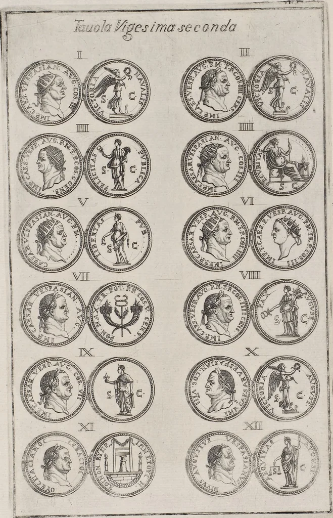 An illustration from I cesari in oro : raccolti nel Farnese museo, e pubblicati colle loro congrue interpretazioni, 1694, leaf 385