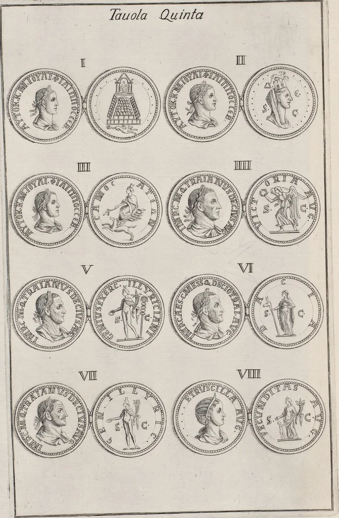 An illustration from I cesari in oro : raccolti nel Farnese museo, e pubblicati colle loro congrue interpretazioni, 1694, leaf 73