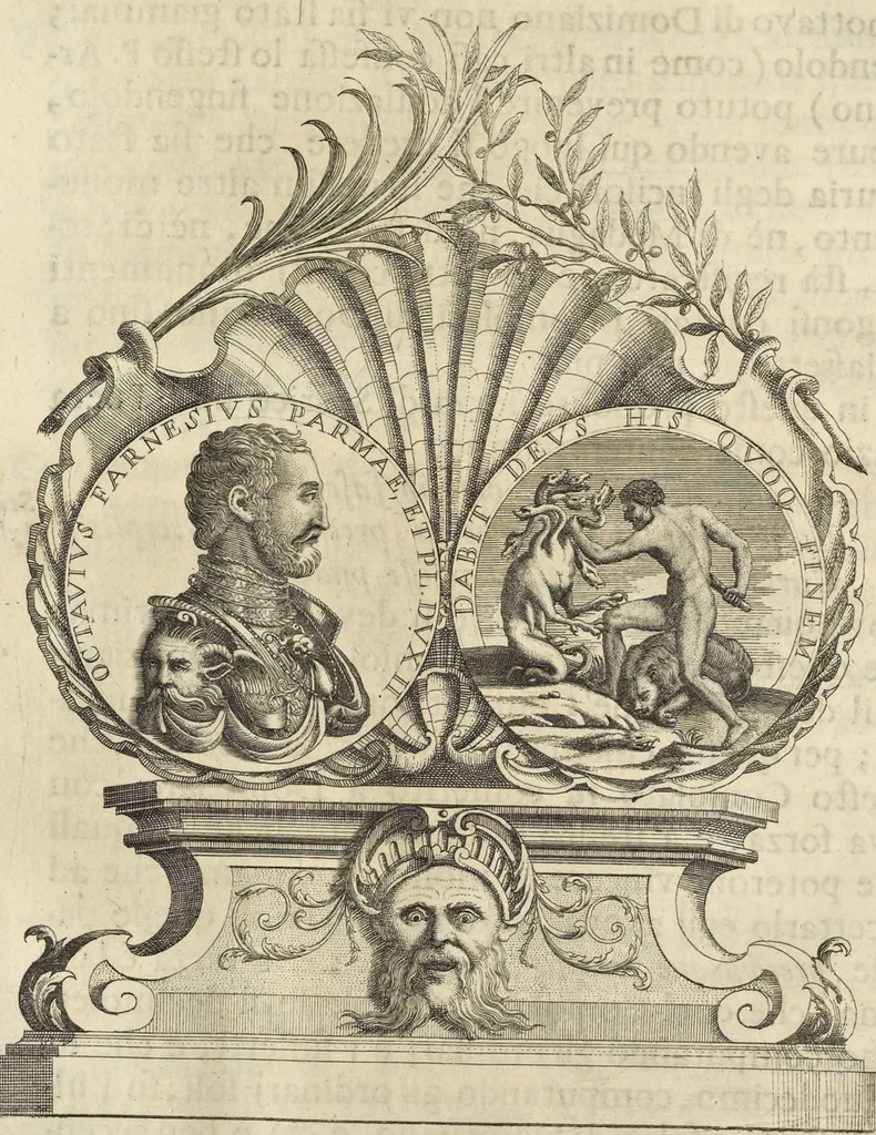 An illustration from I cesari in oro : raccolti nel Farnese museo, e pubblicati colle loro congrue interpretazioni, 1694, leaf 173