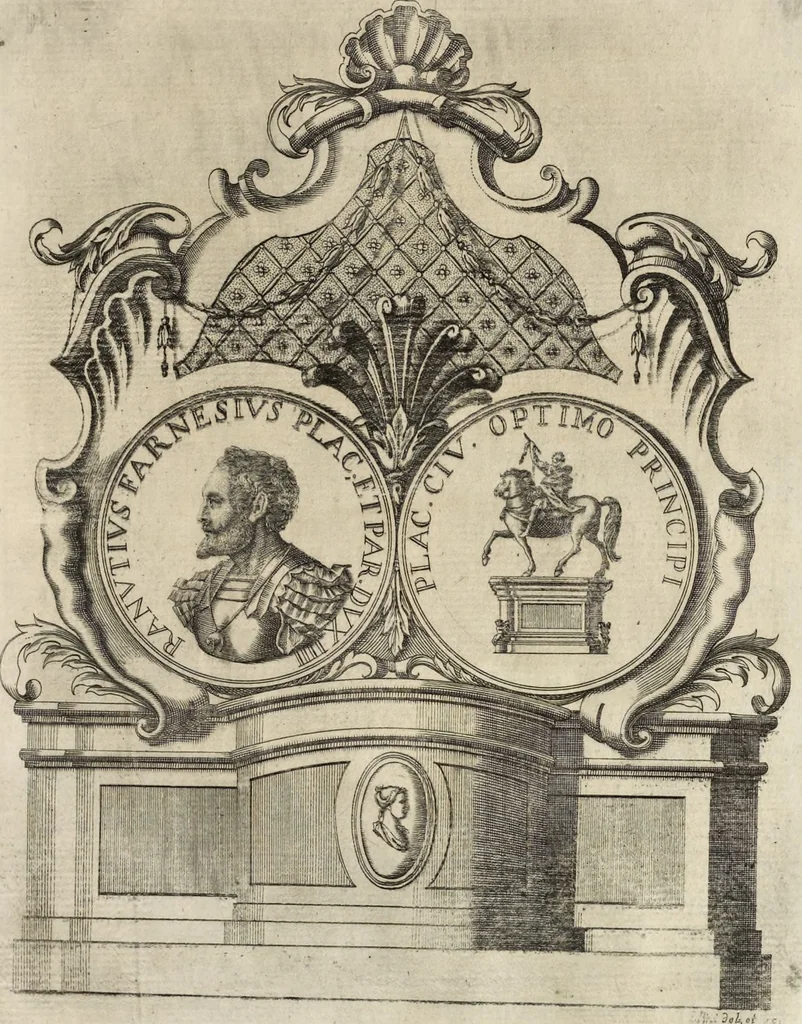 An illustration from I cesari in oro : raccolti nel Farnese museo, e pubblicati colle loro congrue interpretazioni, 1694, leaf 230