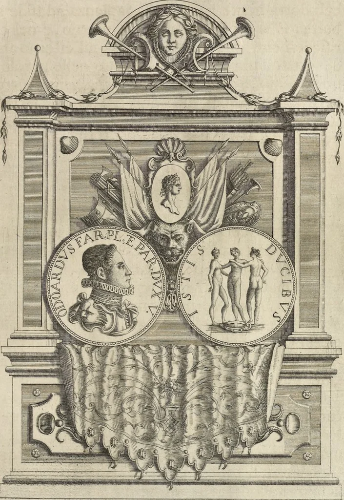 An illustration from I cesari in oro : raccolti nel Farnese museo, e pubblicati colle loro congrue interpretazioni, 1694, leaf 254