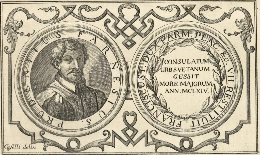 An illustration from I cesari in oro : raccolti nel Farnese museo, e pubblicati colle loro congrue interpretazioni, 1694, leaf 114