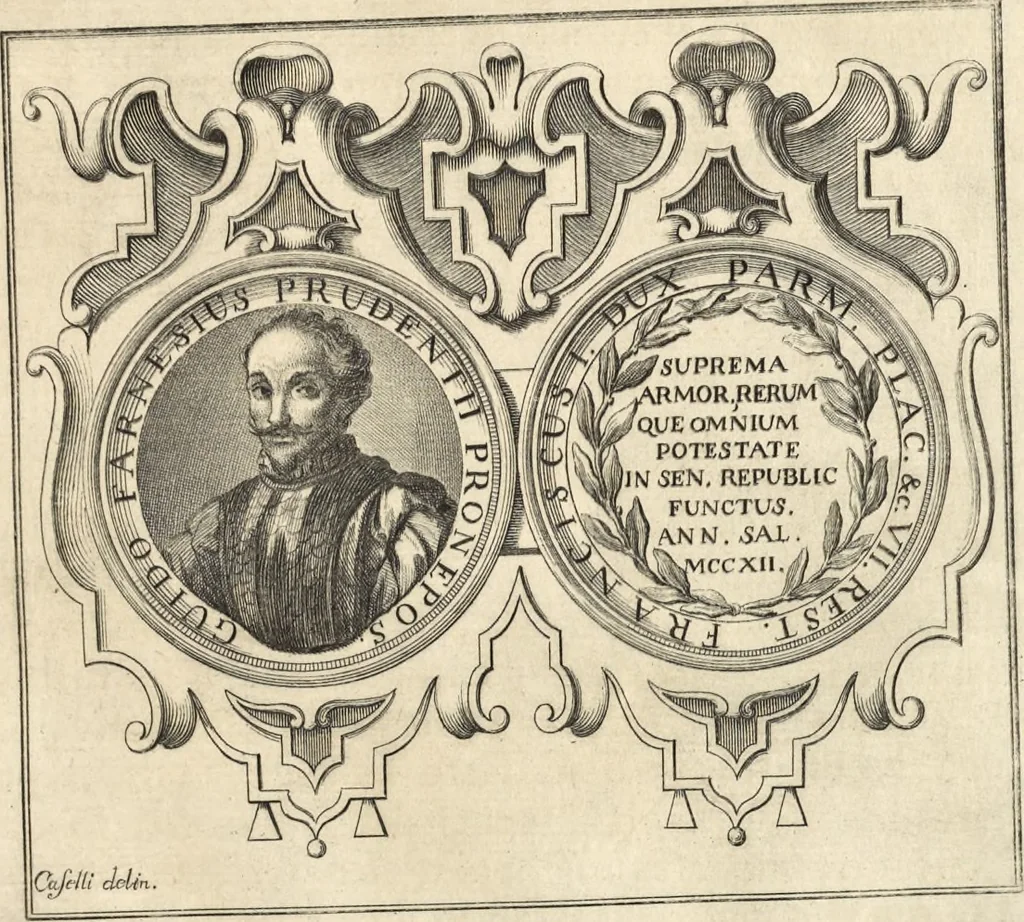 An illustration from I cesari in oro : raccolti nel Farnese museo, e pubblicati colle loro congrue interpretazioni, 1694, leaf 130