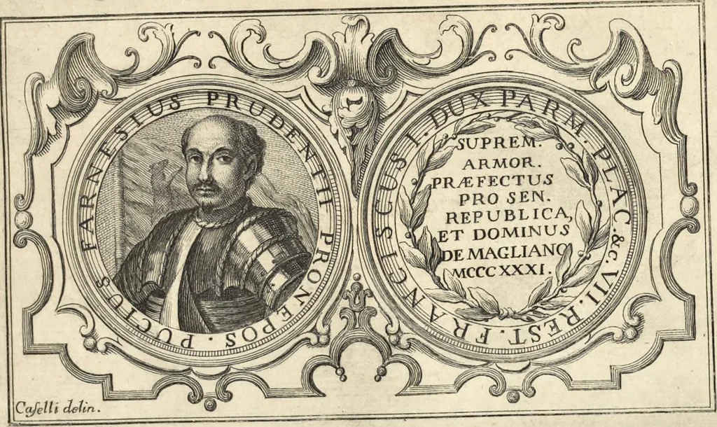 An illustration from I cesari in oro : raccolti nel Farnese museo, e pubblicati colle loro congrue interpretazioni, 1694, leaf 168
