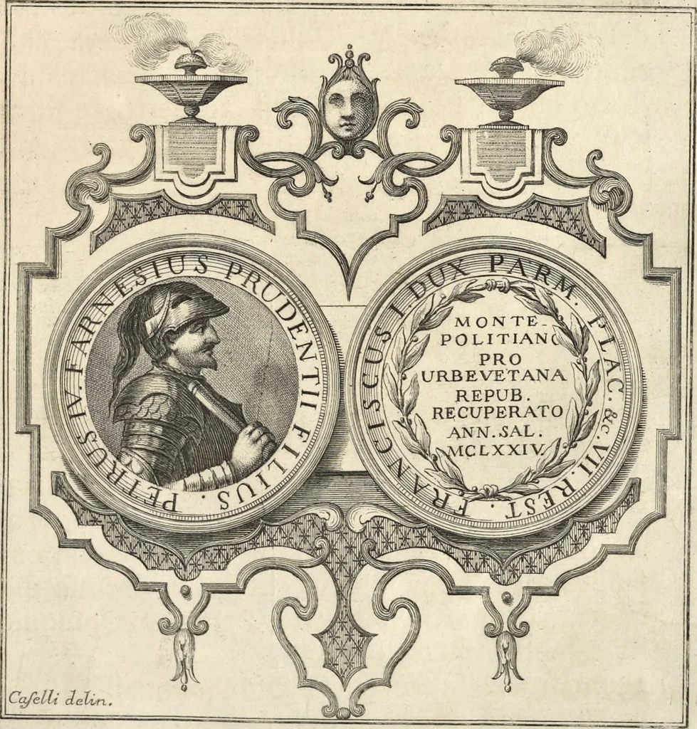 An illustration from I cesari in oro : raccolti nel Farnese museo, e pubblicati colle loro congrue interpretazioni, 1694, leaf 183