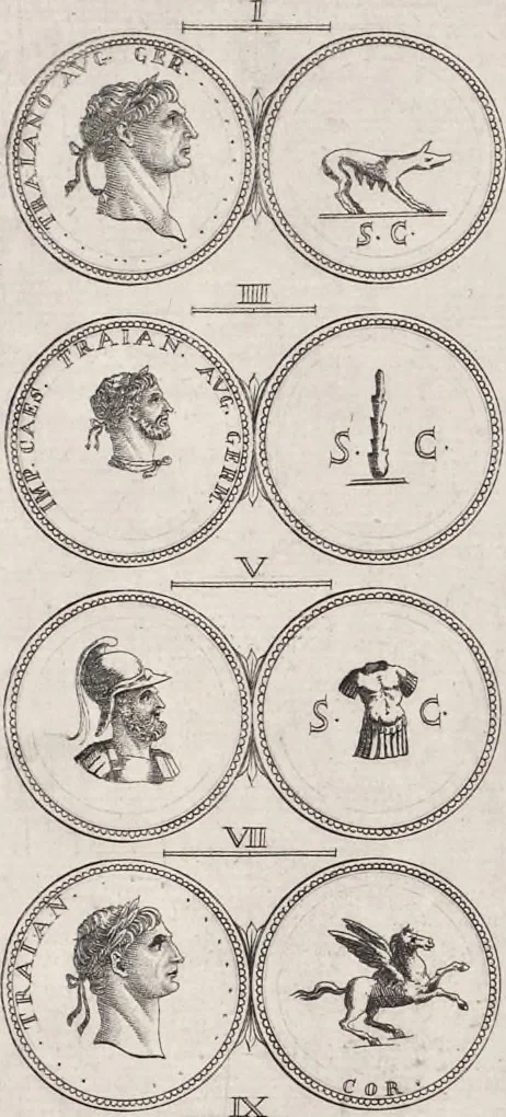 An illustration from I cesari in oro : raccolti nel Farnese museo, e pubblicati colle loro congrue interpretazioni, 1694, leaf 186