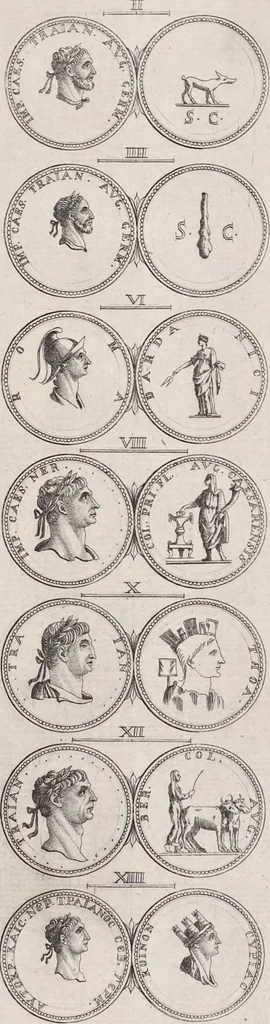 An illustration from I cesari in oro : raccolti nel Farnese museo, e pubblicati colle loro congrue interpretazioni, 1694, leaf 186
