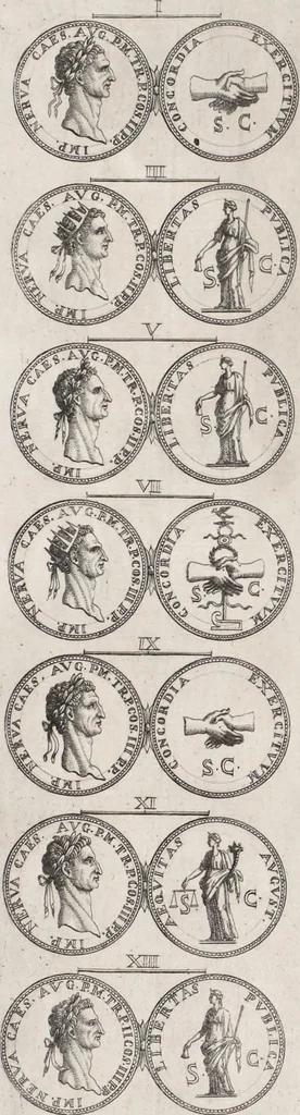 An illustration from I cesari in oro : raccolti nel Farnese museo, e pubblicati colle loro congrue interpretazioni, 1694, leaf 27