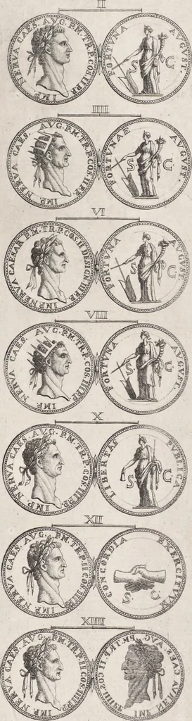 An illustration from I cesari in oro : raccolti nel Farnese museo, e pubblicati colle loro congrue interpretazioni, 1694, leaf 27