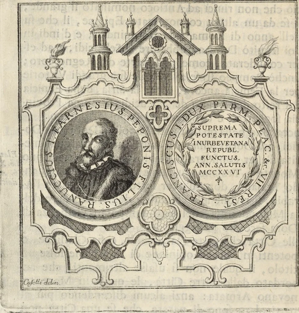 An illustration from I cesari in oro : raccolti nel Farnese museo, e pubblicati colle loro congrue interpretazioni, 1694, leaf 340