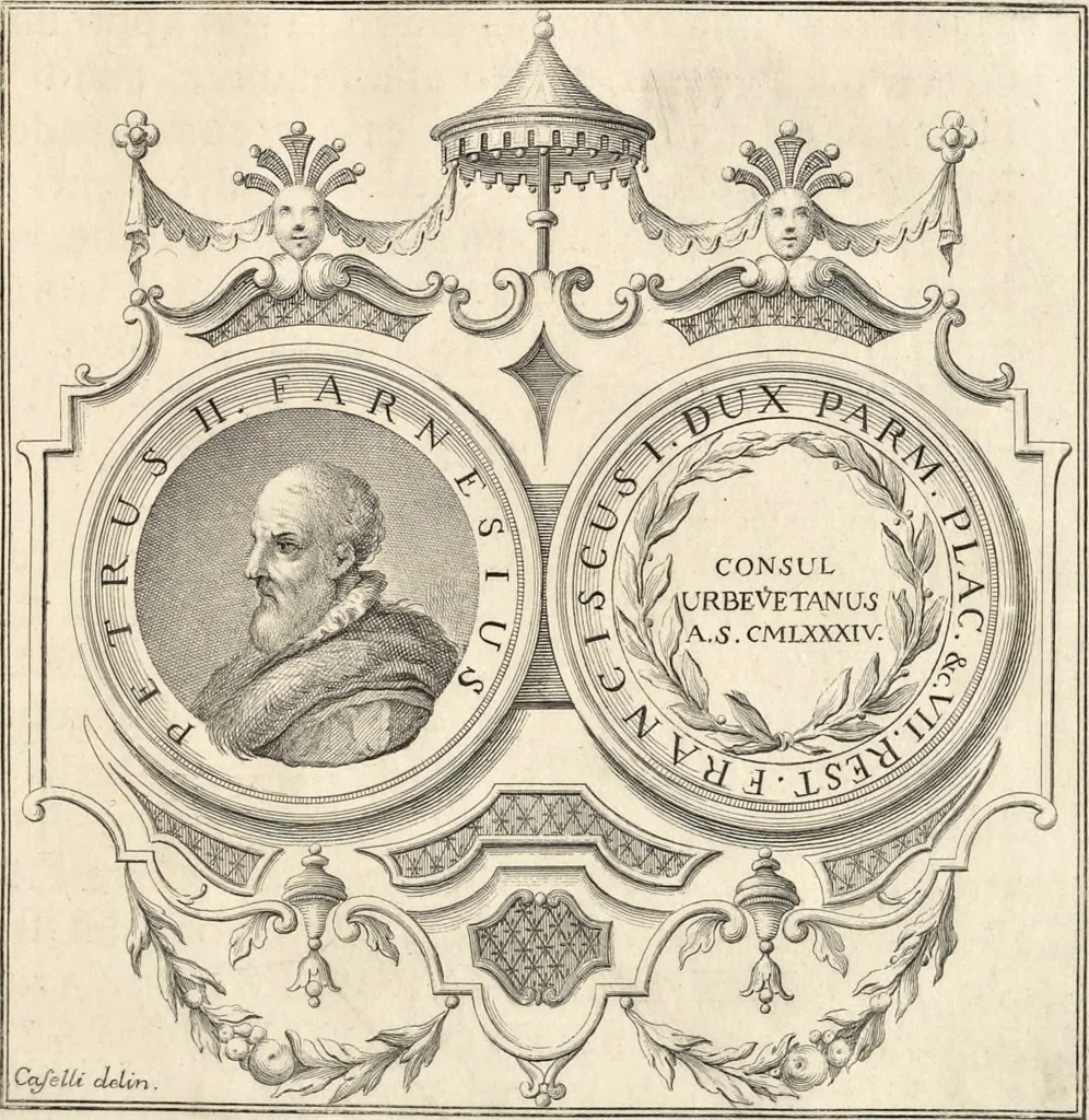 An illustration from I cesari in oro : raccolti nel Farnese museo, e pubblicati colle loro congrue interpretazioni, 1694, leaf 58