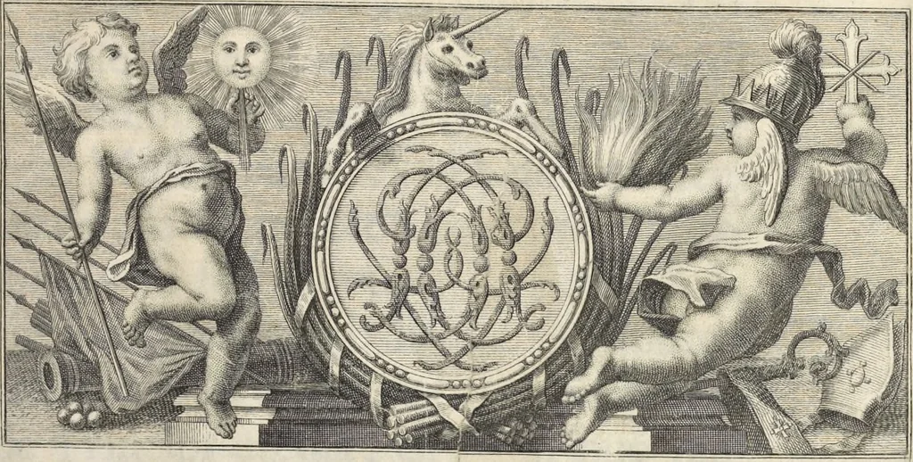 An illustration from I cesari in oro : raccolti nel Farnese museo, e pubblicati colle loro congrue interpretazioni, 1694, leaf 6