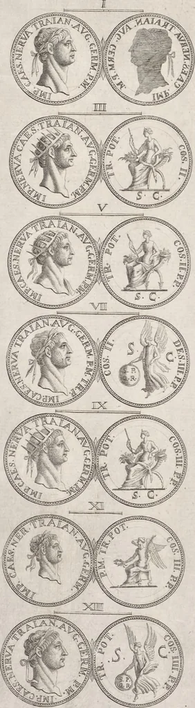 An illustration from I cesari in oro : raccolti nel Farnese museo, e pubblicati colle loro congrue interpretazioni, 1694, leaf 61