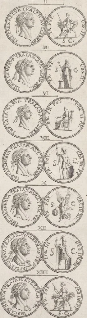 An illustration from I cesari in oro : raccolti nel Farnese museo, e pubblicati colle loro congrue interpretazioni, 1694, leaf 61