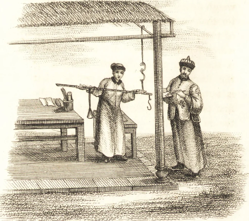 An illustration from China, its costume, arts, manufactures, &c. : edited principally from the originals in the cabinet of the late M. Bertin, with observations explanatory, historical, and literary, 1812, leaf 133