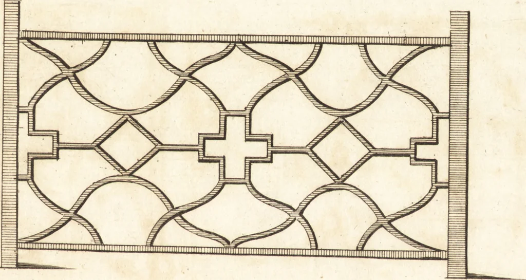 An illustration from Chinese architecture, civil and ornamental. Being a large collection of the most elegant and useful designs of plans and elevations, &c. from the imperial retreat to the smallest ornamental building in China. Likewise their marine subjects. The whole to adorn gardens, parks, forests, woods, canals, &c. .., 1759, leaf 114