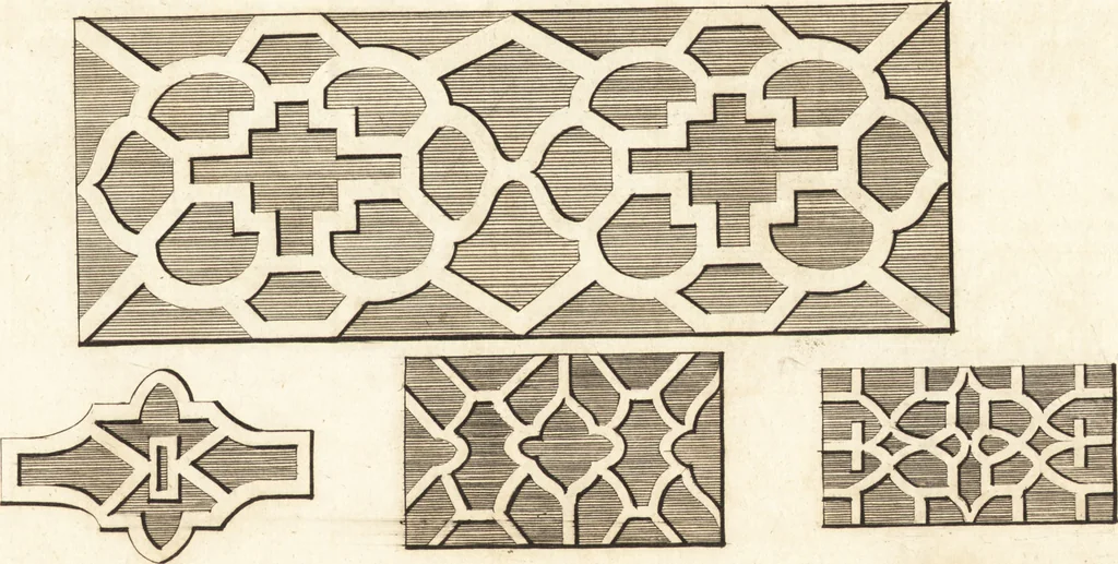 An illustration from Chinese architecture, civil and ornamental. Being a large collection of the most elegant and useful designs of plans and elevations, &c. from the imperial retreat to the smallest ornamental building in China. Likewise their marine subjects. The whole to adorn gardens, parks, forests, woods, canals, &c. .., 1759, leaf 124