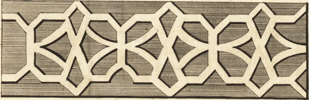 An illustration from Chinese architecture, civil and ornamental. Being a large collection of the most elegant and useful designs of plans and elevations, &c. from the imperial retreat to the smallest ornamental building in China. Likewise their marine subjects. The whole to adorn gardens, parks, forests, woods, canals, &c. .., 1759, leaf 128