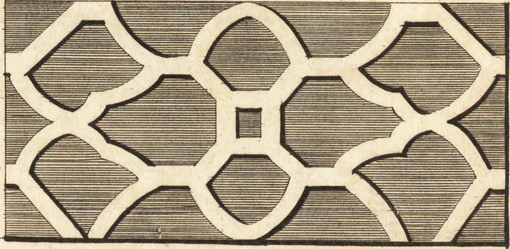 An illustration from Chinese architecture, civil and ornamental. Being a large collection of the most elegant and useful designs of plans and elevations, &c. from the imperial retreat to the smallest ornamental building in China. Likewise their marine subjects. The whole to adorn gardens, parks, forests, woods, canals, &c. .., 1759, leaf 128