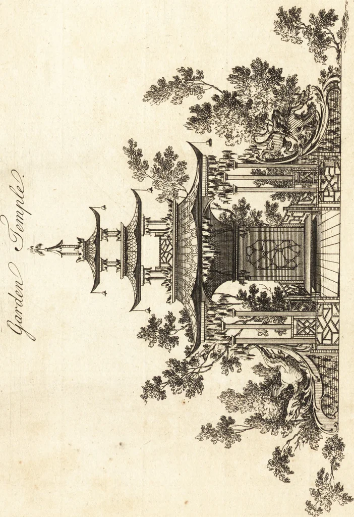 An illustration from Chinese architecture, civil and ornamental. Being a large collection of the most elegant and useful designs of plans and elevations, &c. from the imperial retreat to the smallest ornamental building in China. Likewise their marine subjects. The whole to adorn gardens, parks, forests, woods, canals, &c. .., 1759, leaf 24