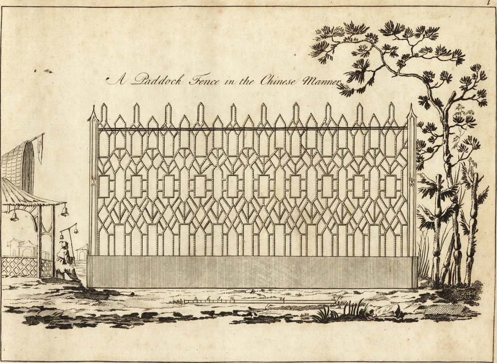 An illustration from Chinese architecture, civil and ornamental. Being a large collection of the most elegant and useful designs of plans and elevations, &c. from the imperial retreat to the smallest ornamental building in China. Likewise their marine subjects. The whole to adorn gardens, parks, forests, woods, canals, &c. .., 1759, leaf 60
