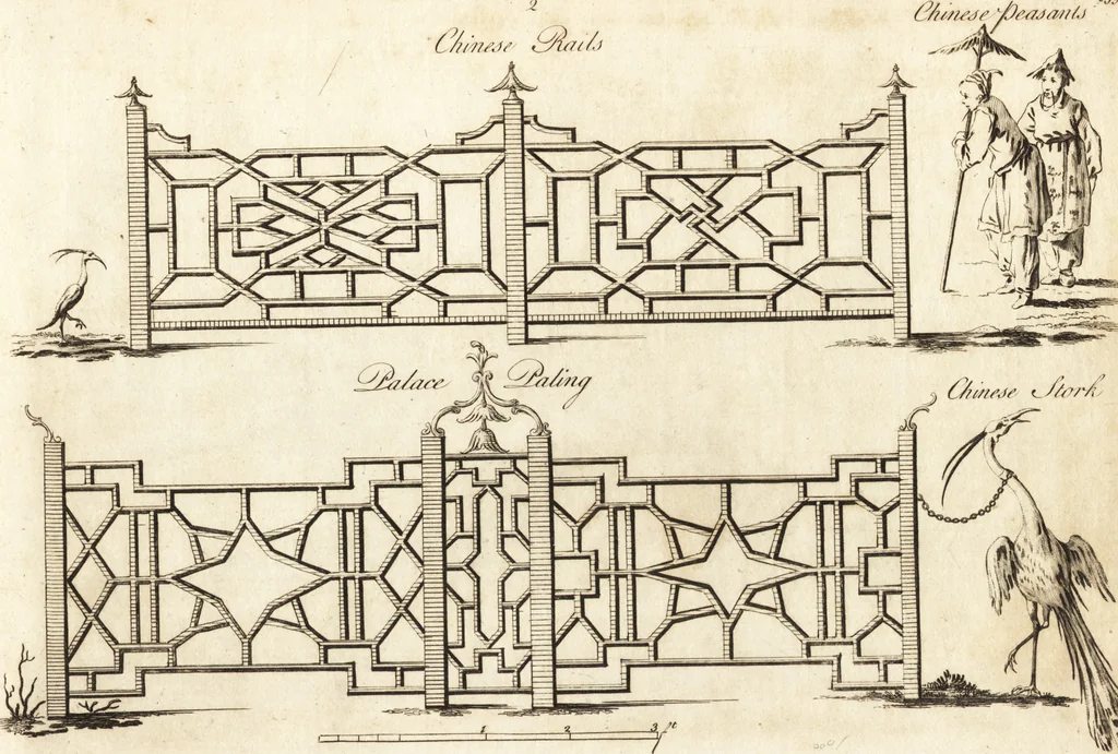 An illustration from Chinese architecture, civil and ornamental. Being a large collection of the most elegant and useful designs of plans and elevations, &c. from the imperial retreat to the smallest ornamental building in China. Likewise their marine subjects. The whole to adorn gardens, parks, forests, woods, canals, &c. .., 1759, leaf 62