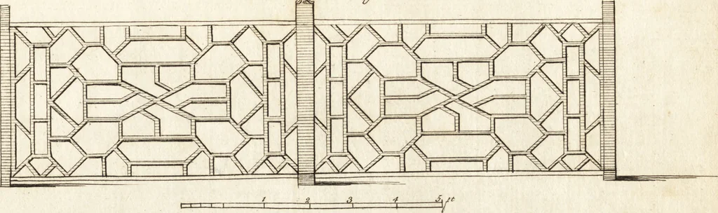 An illustration from Chinese architecture, civil and ornamental. Being a large collection of the most elegant and useful designs of plans and elevations, &c. from the imperial retreat to the smallest ornamental building in China. Likewise their marine subjects. The whole to adorn gardens, parks, forests, woods, canals, &c. .., 1759, leaf 72