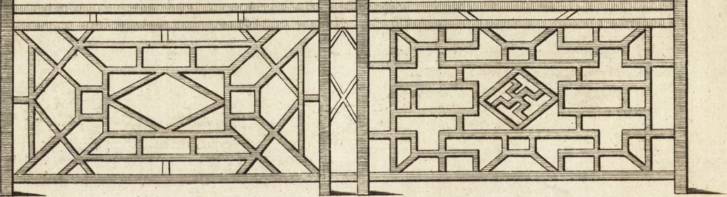 An illustration from Chinese architecture, civil and ornamental. Being a large collection of the most elegant and useful designs of plans and elevations, &c. from the imperial retreat to the smallest ornamental building in China. Likewise their marine subjects. The whole to adorn gardens, parks, forests, woods, canals, &c. .., 1759, leaf 74