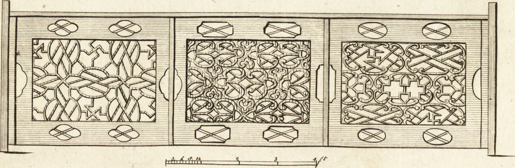 An illustration from Chinese architecture, civil and ornamental. Being a large collection of the most elegant and useful designs of plans and elevations, &c. from the imperial retreat to the smallest ornamental building in China. Likewise their marine subjects. The whole to adorn gardens, parks, forests, woods, canals, &c. .., 1759, leaf 80