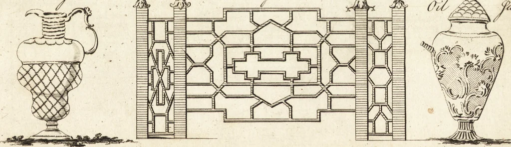 An illustration from Chinese architecture, civil and ornamental. Being a large collection of the most elegant and useful designs of plans and elevations, &c. from the imperial retreat to the smallest ornamental building in China. Likewise their marine subjects. The whole to adorn gardens, parks, forests, woods, canals, &c. .., 1759, leaf 82