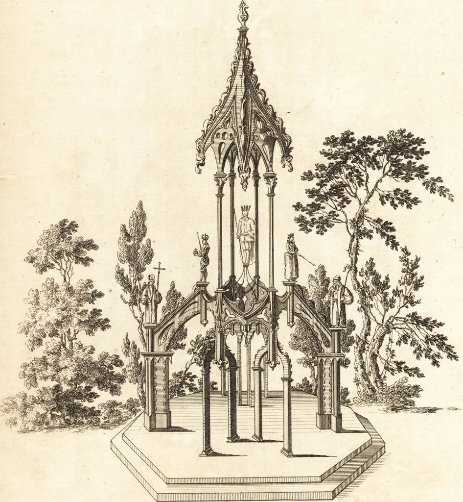 An illustration from Chinese architecture, civil and ornamental. Being a large collection of the most elegant and useful designs of plans and elevations, &c. from the imperial retreat to the smallest ornamental building in China. Likewise their marine subjects. The whole to adorn gardens, parks, forests, woods, canals, &c. .., 1759, leaf 92