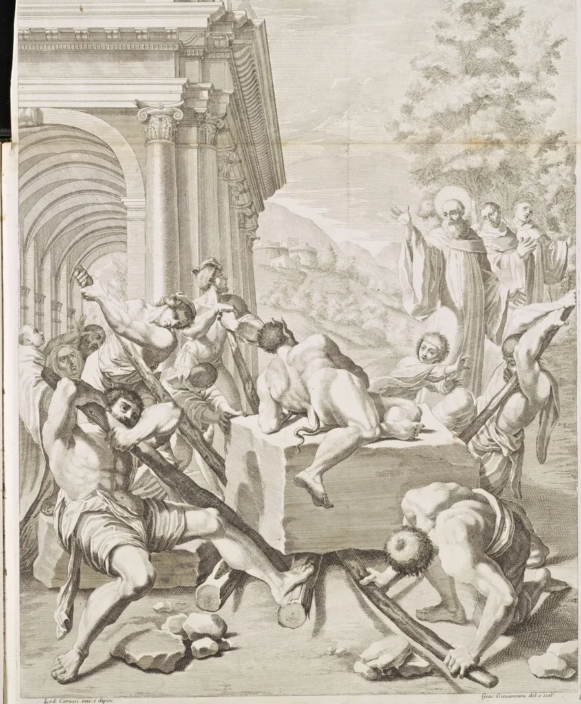 An illustration from Il claustro di S. Michele in Bosco di Bologna : dipinto dal famoso Lodovico Carracci, e da altri eccellenti maestri uscita dalla sua scola, 1694, leaf 32