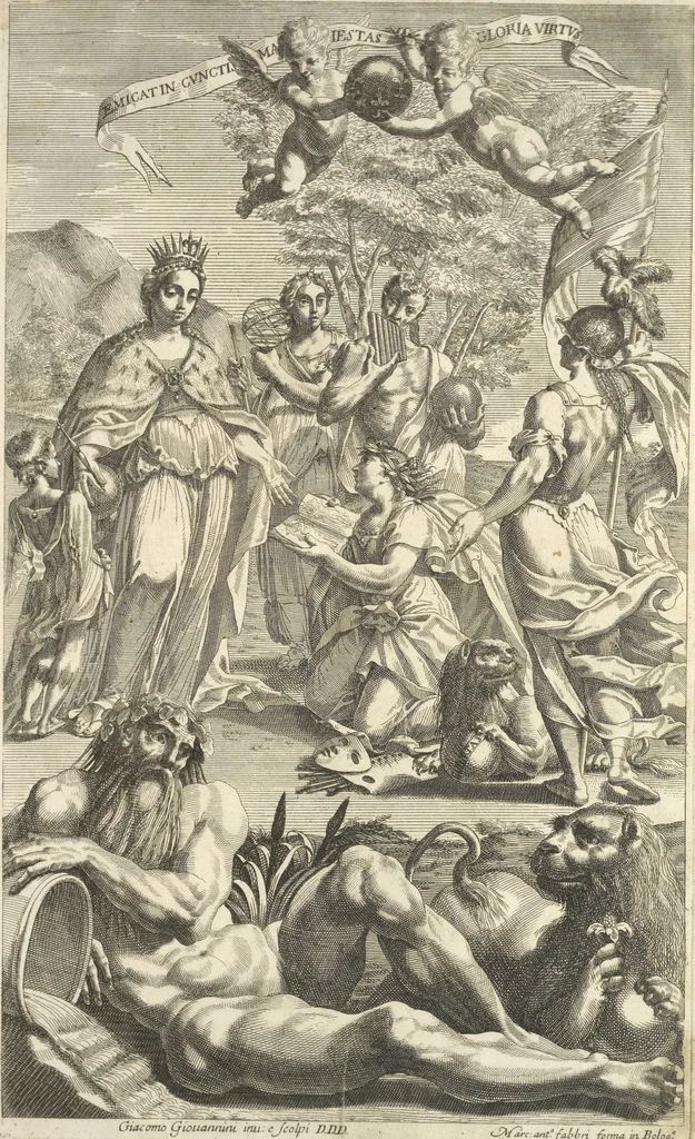 An illustration from Il claustro di S. Michele in Bosco di Bologna : dipinto dal famoso Lodovico Carracci, e da altri eccellenti maestri uscita dalla sua scola, 1694, leaf 4