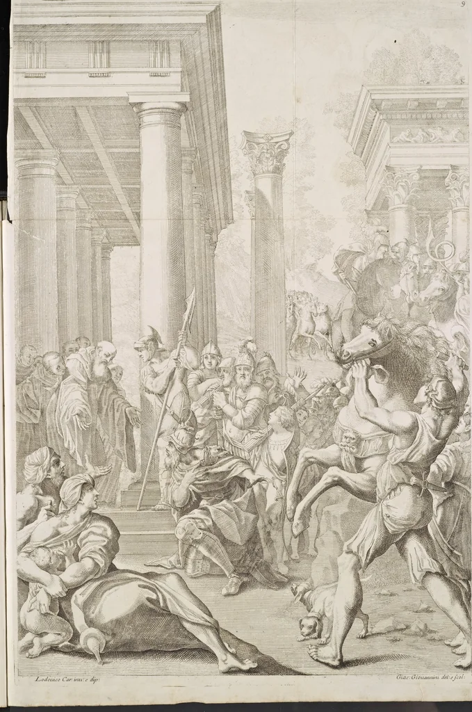An illustration from Il claustro di S. Michele in Bosco di Bologna : dipinto dal famoso Lodovico Carracci, e da altri eccellenti maestri uscita dalla sua scola, 1694, leaf 42