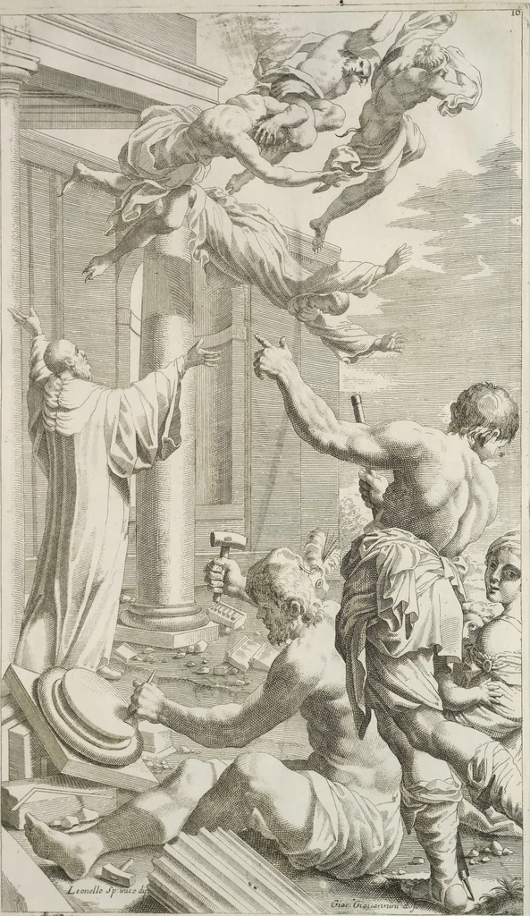 An illustration from Il claustro di S. Michele in Bosco di Bologna : dipinto dal famoso Lodovico Carracci, e da altri eccellenti maestri uscita dalla sua scola, 1694, leaf 48