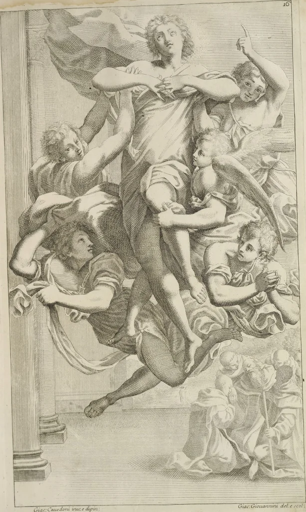 An illustration from Il claustro di S. Michele in Bosco di Bologna : dipinto dal famoso Lodovico Carracci, e da altri eccellenti maestri uscita dalla sua scola, 1694, leaf 68