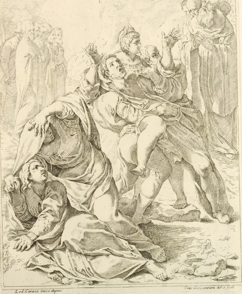 An illustration from Il claustro di S. Michele in Bosco di Bologna : dipinto dal famoso Lodovico Carracci, e da altri eccellenti maestri uscita dalla sua scola, 1694, leaf 30